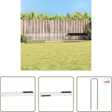 vidaXL Jaula para conejos exteriores -  Jaula para conejos Plateado 400 x 78 x 78 cm Acero Galvanizado