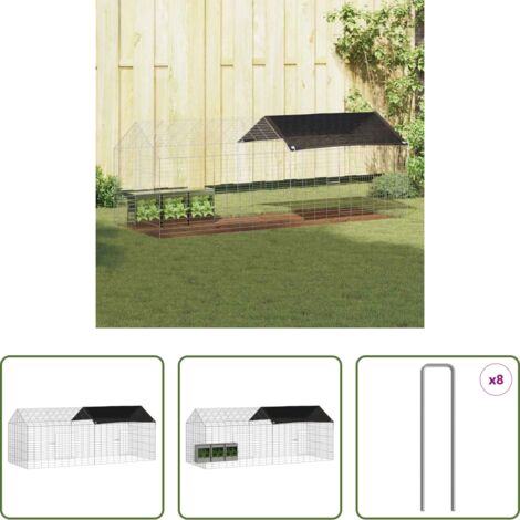 vidaXL Jaula para conejos exteriores -  Jaula para conejos Plateado 400 x 78 x 78 cm Acero Galvanizado