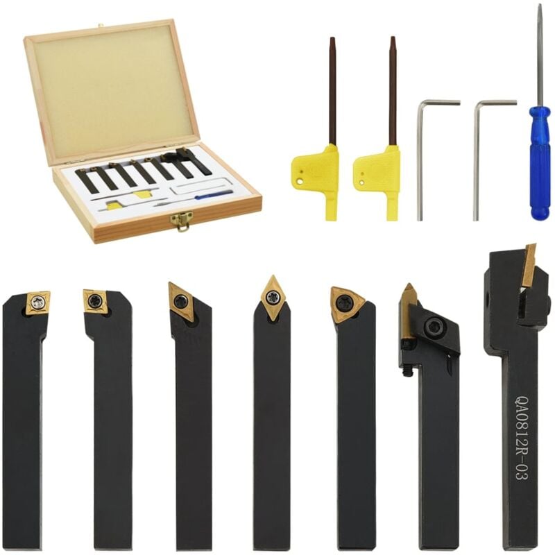 Vidaxl - Jeu d'outils de tournage indexables 12 pcs 8x8 mm 70 mm