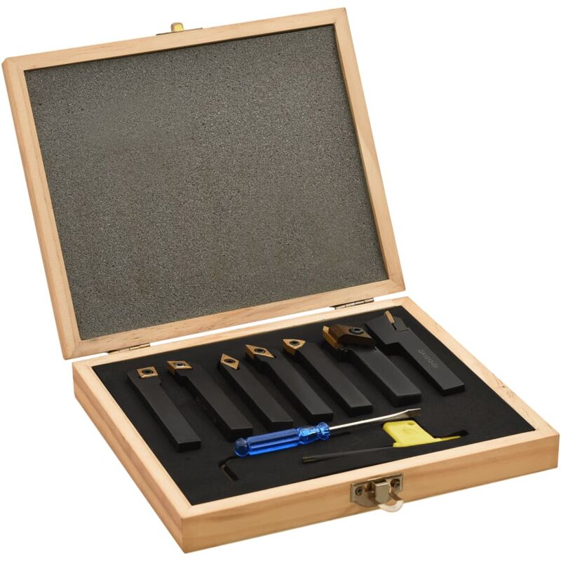 Jeu d'outils de tournage indexables 12 pcs 12x12 mm 80 mm Vidaxl