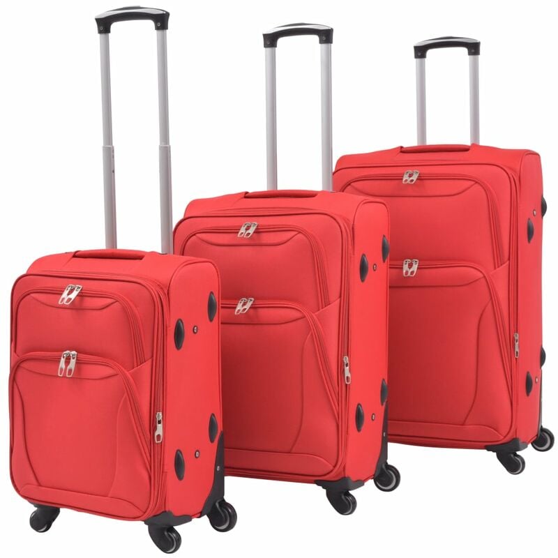 

Vidaxl - Juego de 3 maletas blandas rojas - Rojo