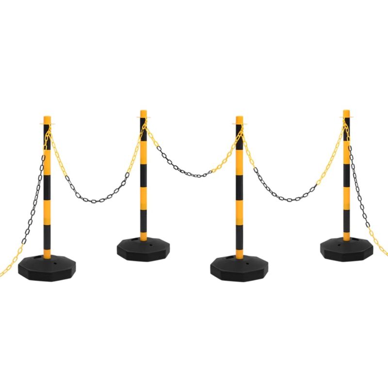 

vidaXL Juego de barrera con postes y cadena plástico 10 m