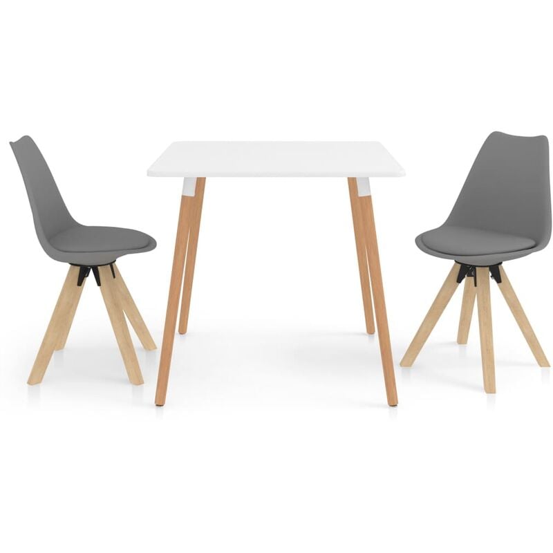 

vidaXL Juego de comedor 3 piezas gris - Gris