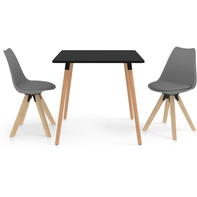 

vidaXL Juego de comedor 3 piezas gris - Gris