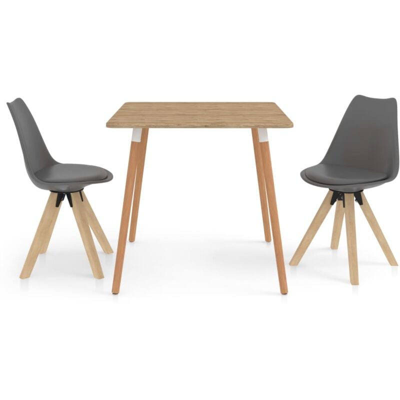 

vidaXL Juego de comedor 3 piezas gris - Gris
