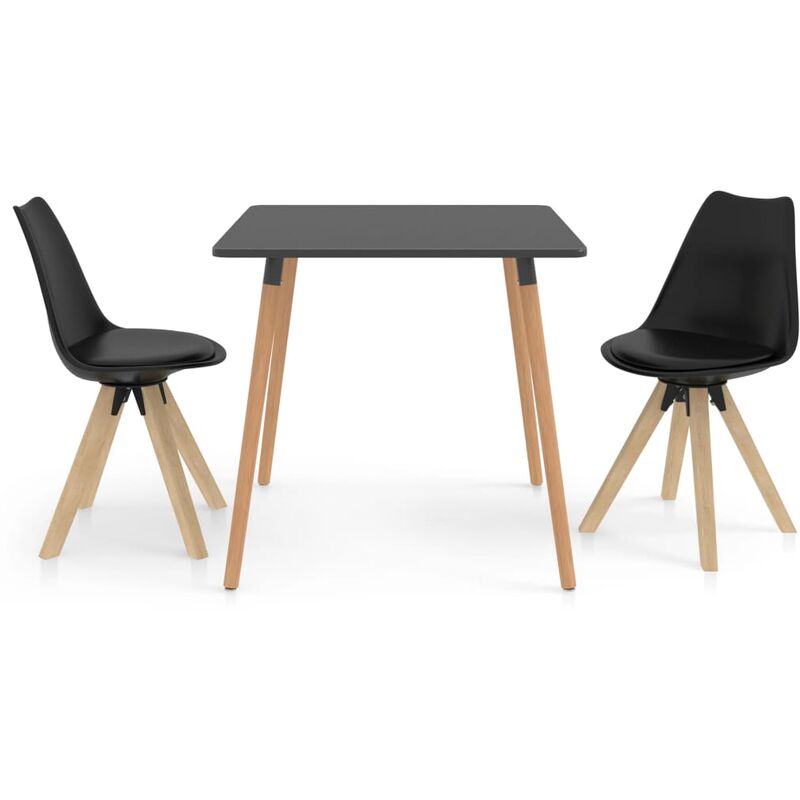 

Vidaxl - Juego de comedor 3 piezas negro - Negro