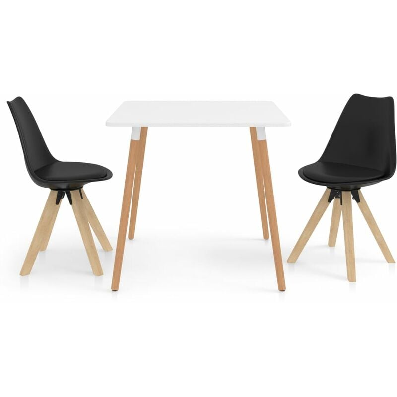 

Vidaxl - Juego de comedor 3 piezas negro - Negro