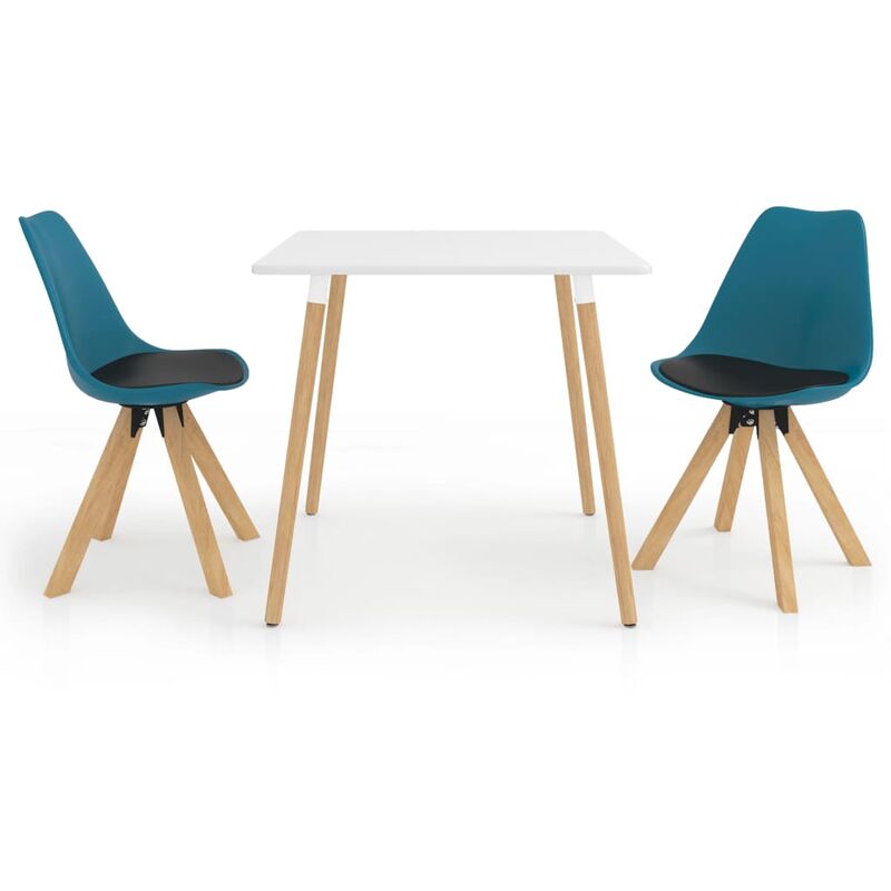 

vidaXL Juego de comedor 3 piezas negro y turquesa - Turquesa