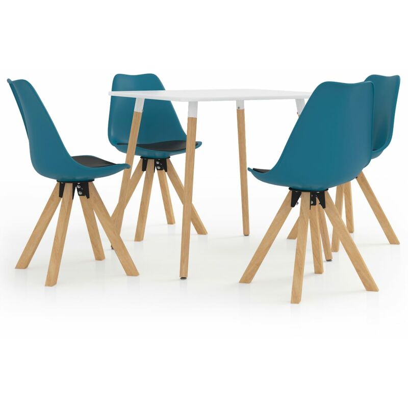 

vidaXL Juego de comedor 5 piezas negro y turquesa - Turquesa