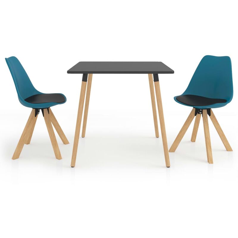 

vidaXL Juego de comedor 3 piezas negro y turquesa - Turquesa