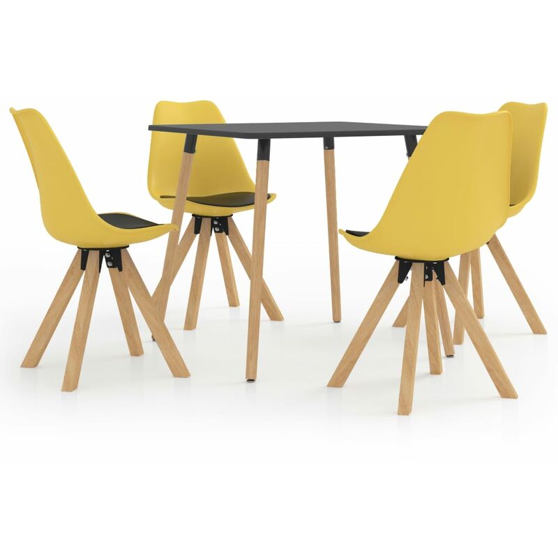 

vidaXL Juego de comedor 5 piezas negro y amarillo - Amarillo