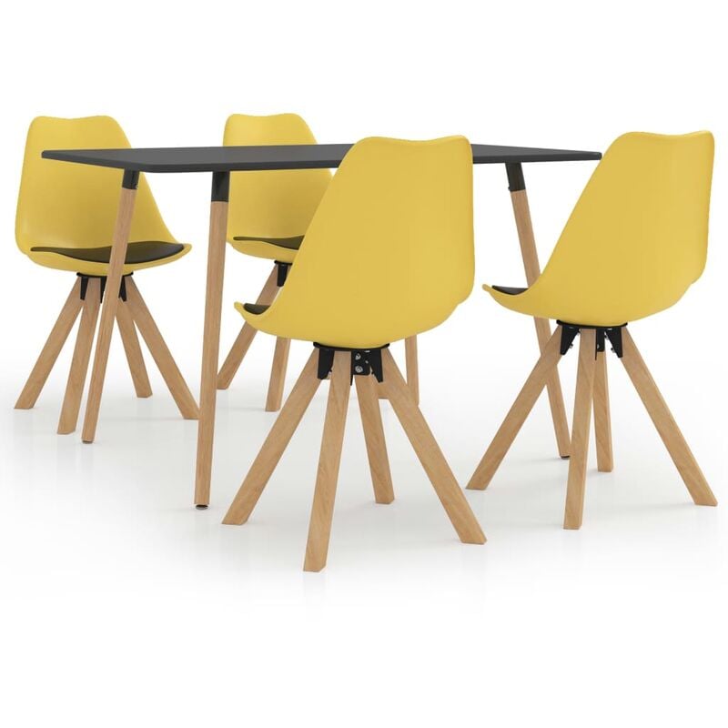 

vidaXL Juego de comedor 5 piezas amarillo y negro - Amarillo