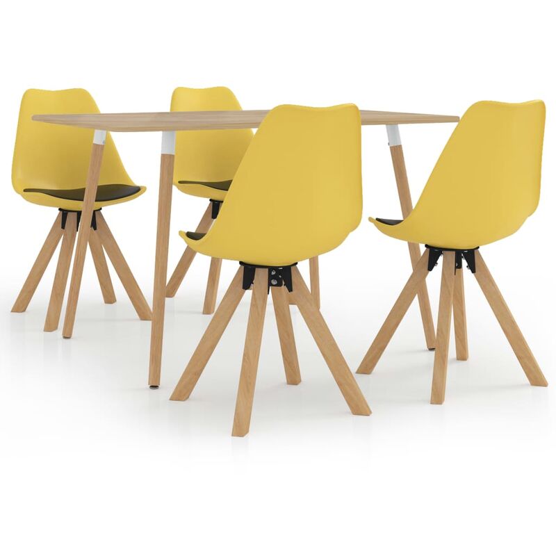 

vidaXL Juego de comedor 5 piezas amarillo y negro - Amarillo
