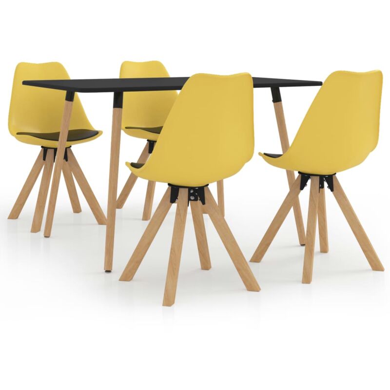 

vidaXL Juego de comedor 5 piezas amarillo y negro - Amarillo
