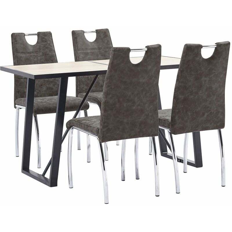 

Vidaxl - Juego de Comedor Cuero Sintético 5 Piezas Marrón - Marrón