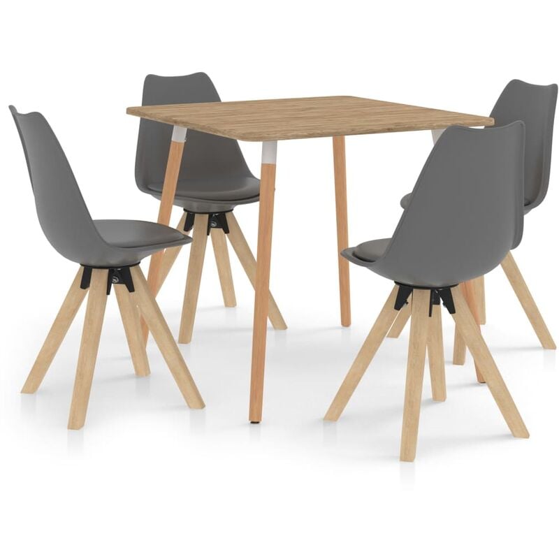 

Vidaxl - Juego de comedor 5 piezas gris - Gris