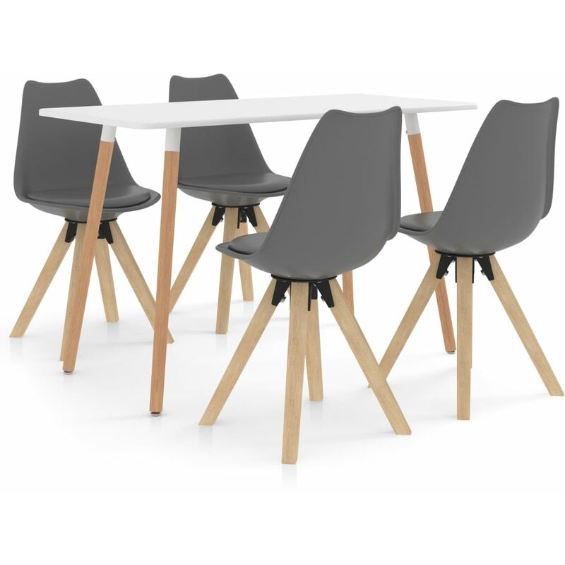 

Vidaxl - Juego de comedor 5 piezas gris - Gris