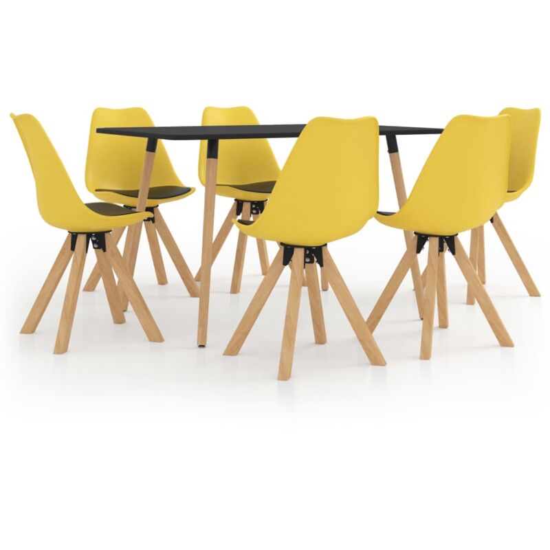 

vidaXL Juego de comedor 7 piezas amarillo y negro - Amarillo