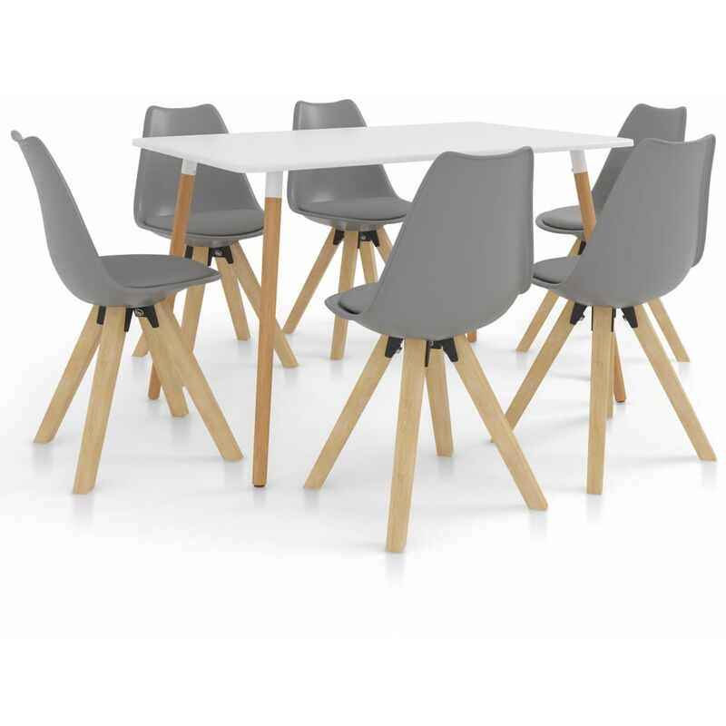 

Vidaxl - Juego de comedor 7 piezas gris - Gris