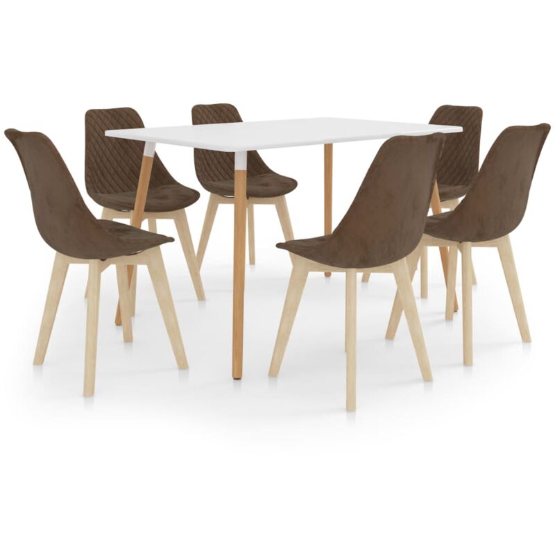 

vidaXL Juego de Comedor 7 Piezas Marrón Modelo 1 - Marrón