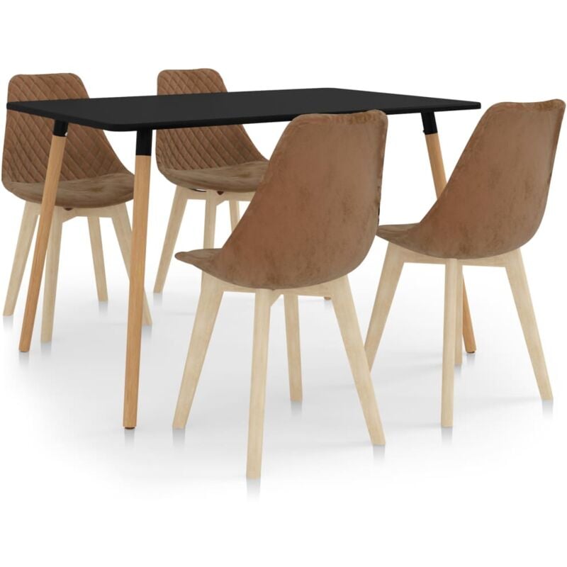 

vidaXL Juego de Comedor 5 Piezas Marrón Modelo 2 - Marrón