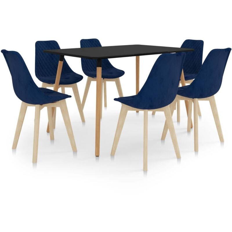 

vidaXL Juego de Comedor 7 Piezas Azul Modelo 2 - Azul