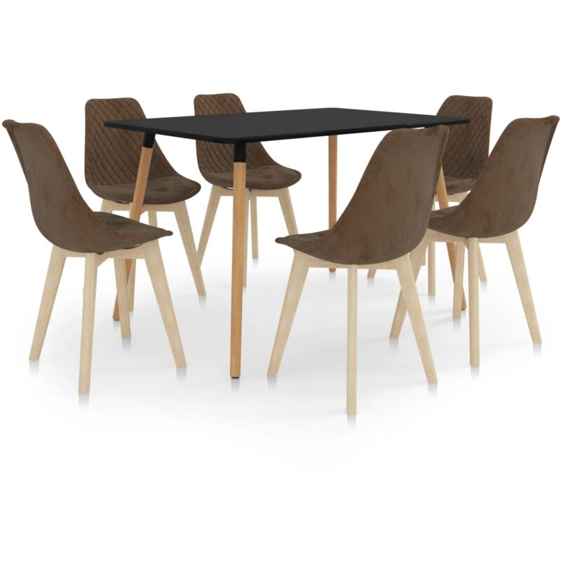 

vidaXL Juego de Comedor 7 Piezas Marrón Modelo 2 - Marrón