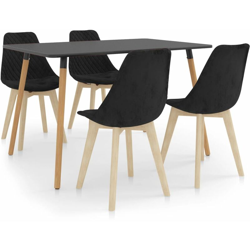 

vidaXL Juego de Comedor 5 Piezas Negro - Negro