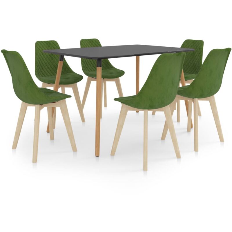 

vidaXL Juego de Comedor 7 Piezas Verde Claro - Verde