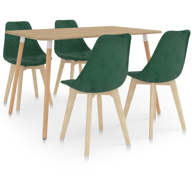 

vidaXL Juego de Comedor 5 Piezas Verde Oscuro - Verde