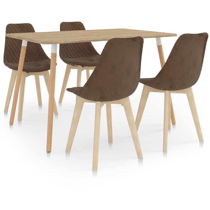 

vidaXL Juego de Comedor 5 Piezas Marrón - Marrón