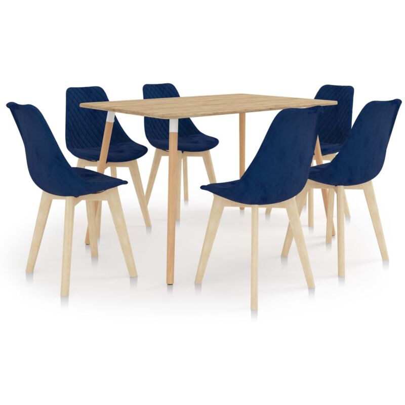 

vidaXL Juego de Comedor 7 Piezas Azul Modelo 4 - Azul