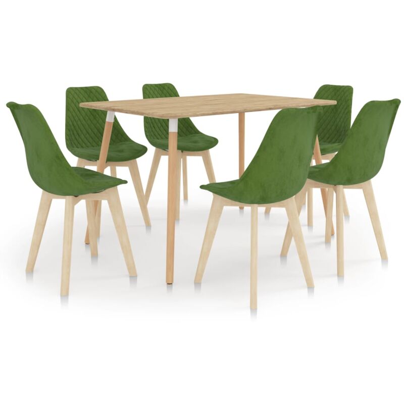 

vidaXL Juego de Comedor 7 Piezas Verde Claro - Verde
