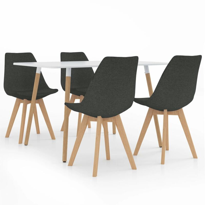 

vidaXL Juego de Comedor 5 Piezas Modeo 1 Gris Oscuro - Gris