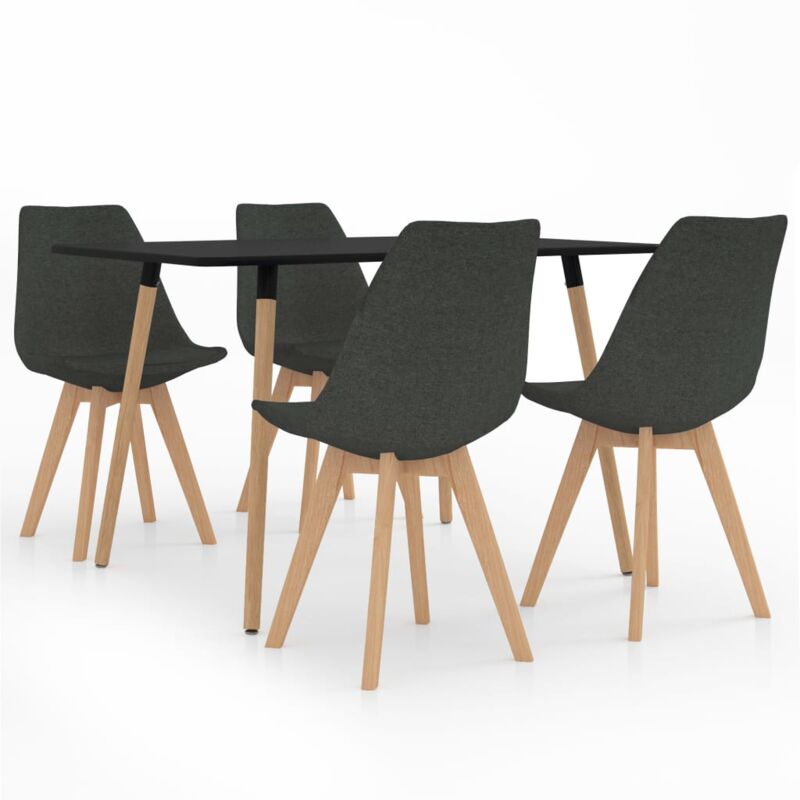 

vidaXL Juego de Comedor 5 Piezas Modeo 2 Gris Oscuro - Gris