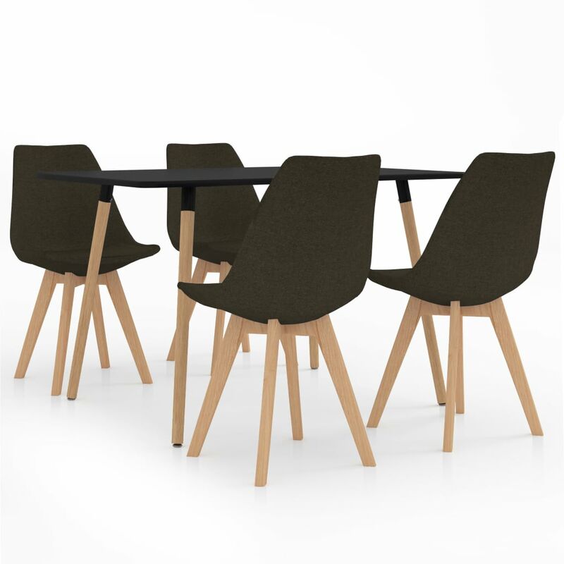 

vidaXL Juego de Comedor 5 Piezas Modeo 2 Marrón Oscuro - Marrón