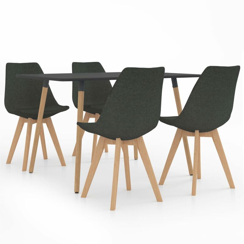 

vidaXL Juego de Comedor 5 Piezas Modeo 3 Gris Oscuro - Gris