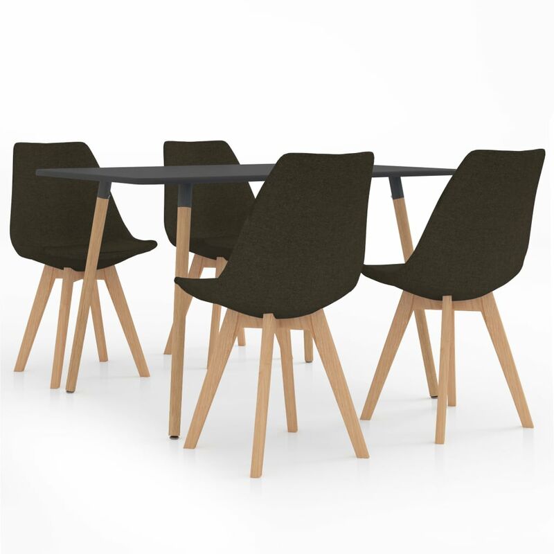 

vidaXL Juego de Comedor 5 Piezas Modeo 3 Marrón Oscuro - Marrón