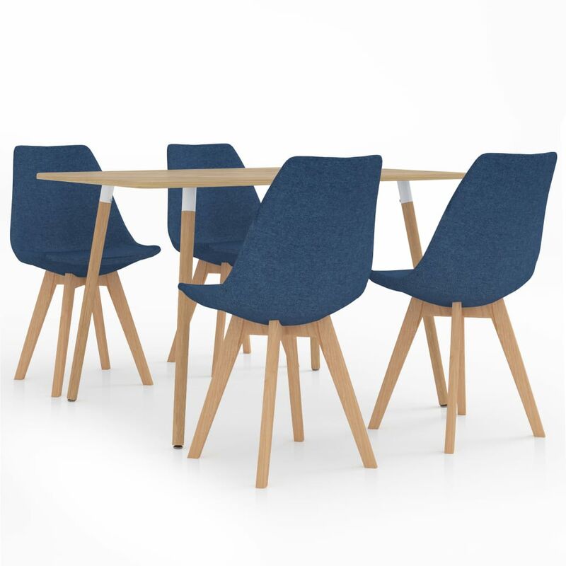 

vidaXL Juego de Comedor 5 Piezas Modeo 4 Azul - Azul