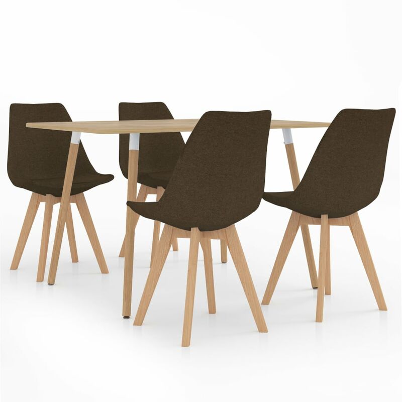 

vidaXL Juego de Comedor 5 Piezas Modeo 4 Marrón - Marrón
