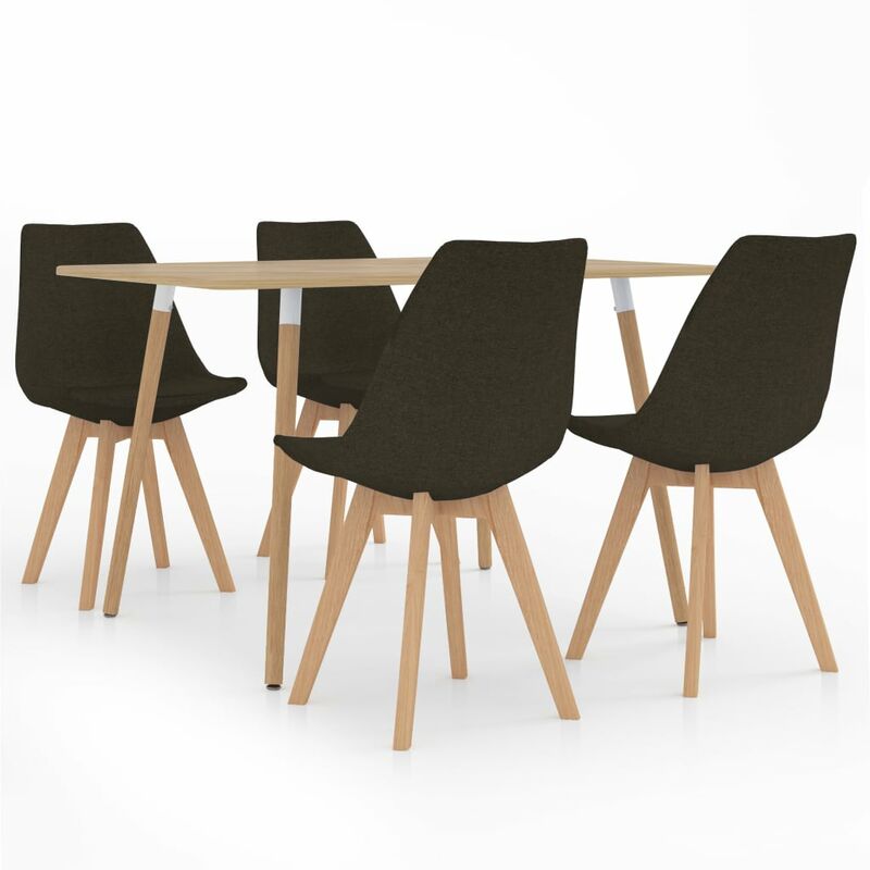 

vidaXL Juego de Comedor 5 Piezas Modeo 4 Marrón Oscuro - Marrón