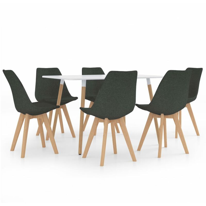 

vidaXL Juego de Comedor 7 Piezas Modeo 1 Gris Oscuro - Gris
