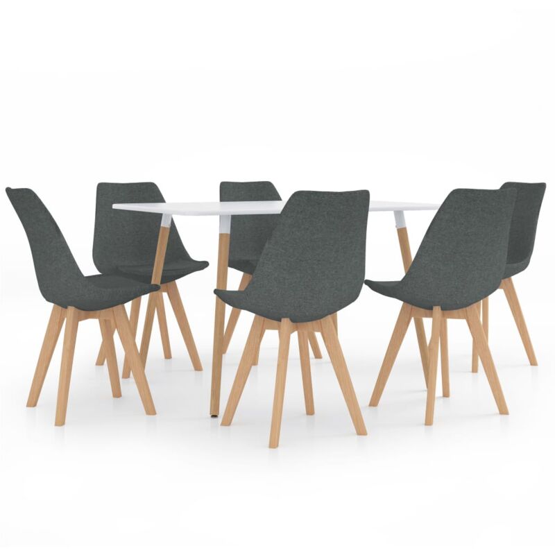 

vidaXL Juego de Comedor 7 Piezas Modeo 1 Gris Claro - Gris