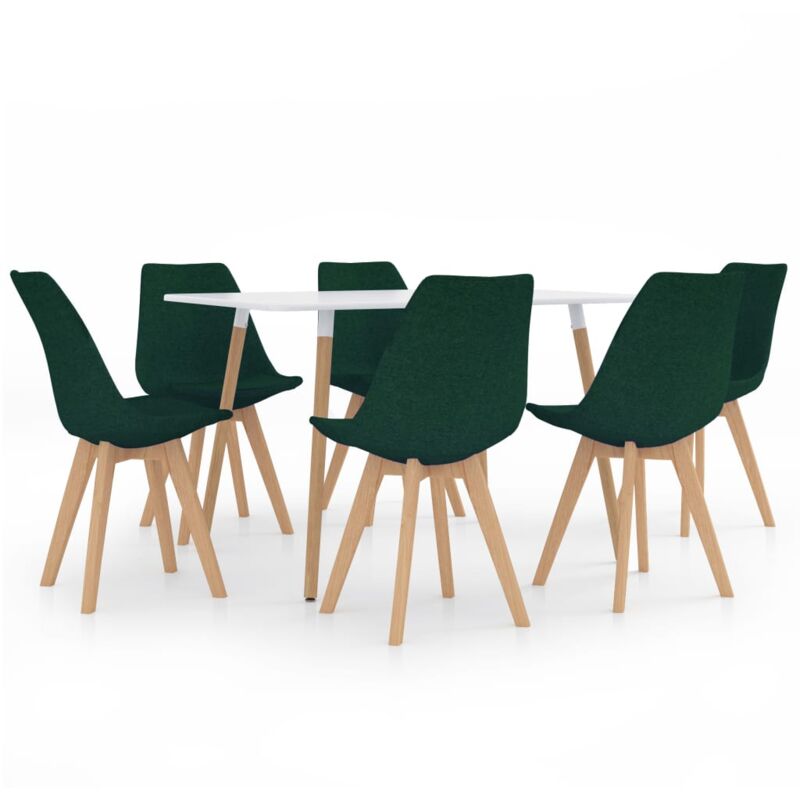 

vidaXL Juego de Comedor 7 Piezas Modeo 1 Verde Oscuro - Verde