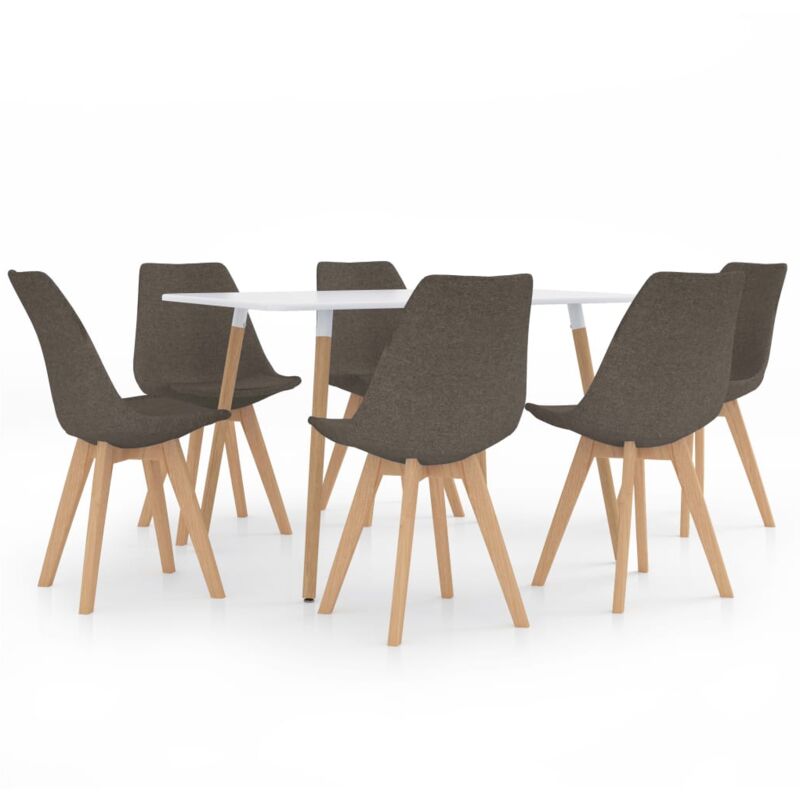 

vidaXL Juego de Comedor 7 Piezas Modeo 1 Gris Taupe - Gris Topo