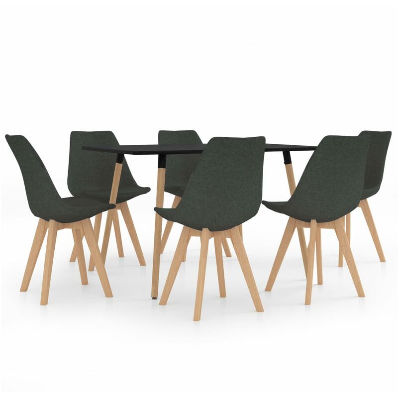 

vidaXL Juego de Comedor 7 Piezas Modeo 2 Gris Oscuro - Gris