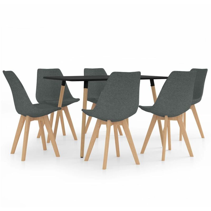 

vidaXL Juego de Comedor 7 Piezas Modeo 2 Gris Claro - Gris