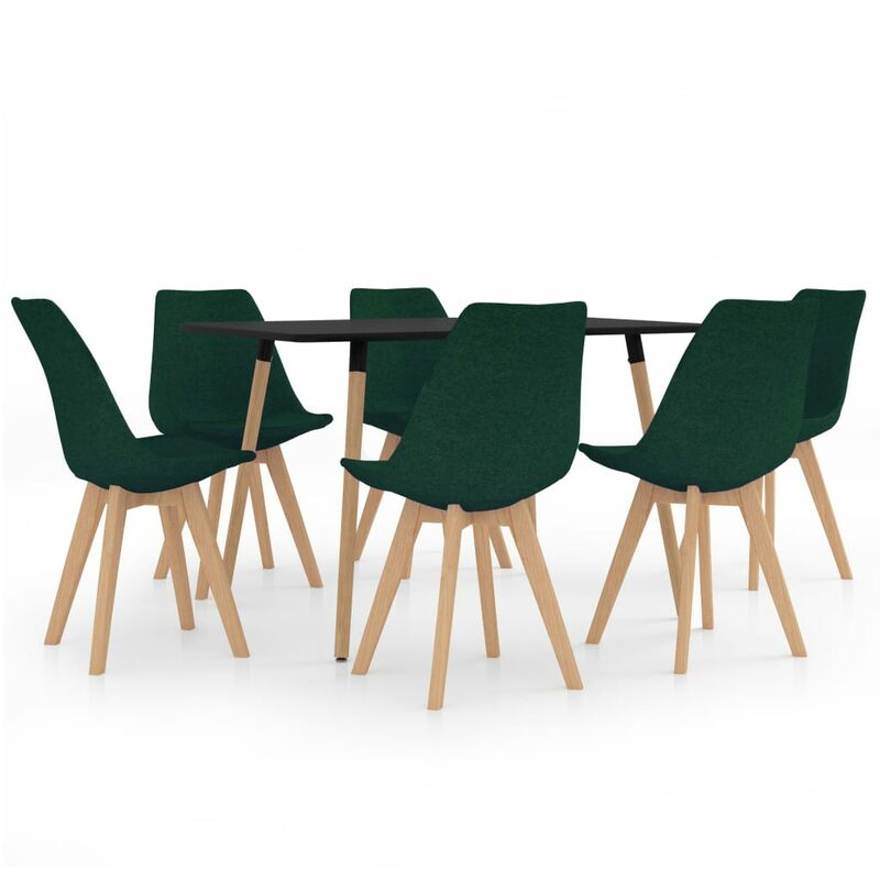 

vidaXL Juego de Comedor 7 Piezas Modeo 2 Verde Oscuro - Verde