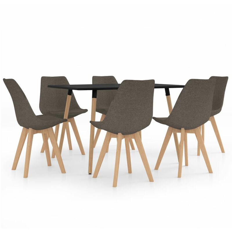 

vidaXL Juego de Comedor 7 Piezas Modeo 2 Gris Taupe - Gris Topo
