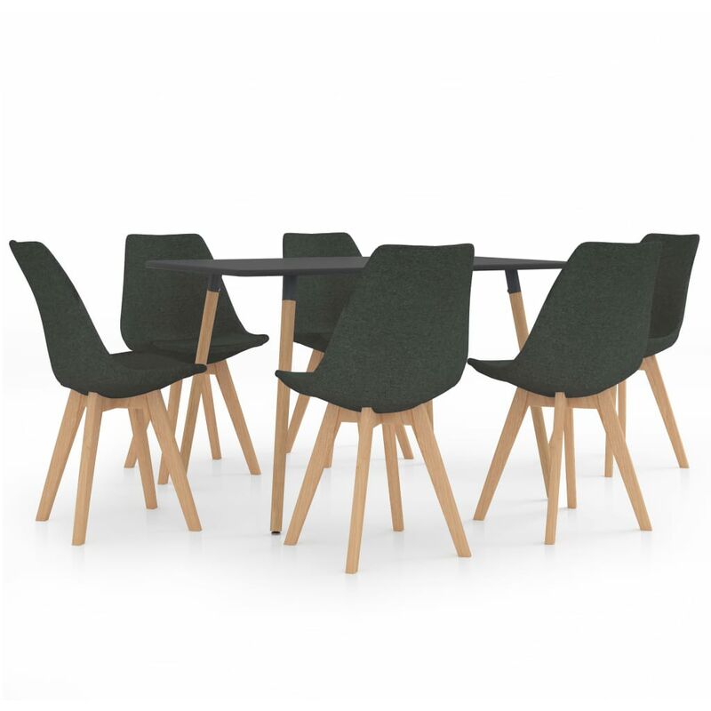 

vidaXL Juego de Comedor 7 Piezas Modeo 3 Gris Oscuro - Gris